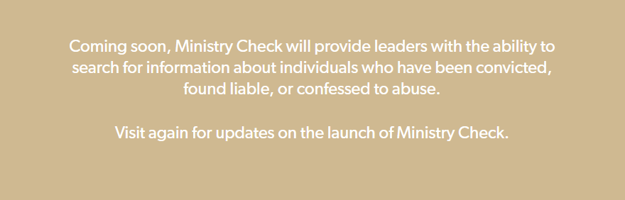 A note from the Southern Baptist Convention website, Ministry Watch, noting help will be available.