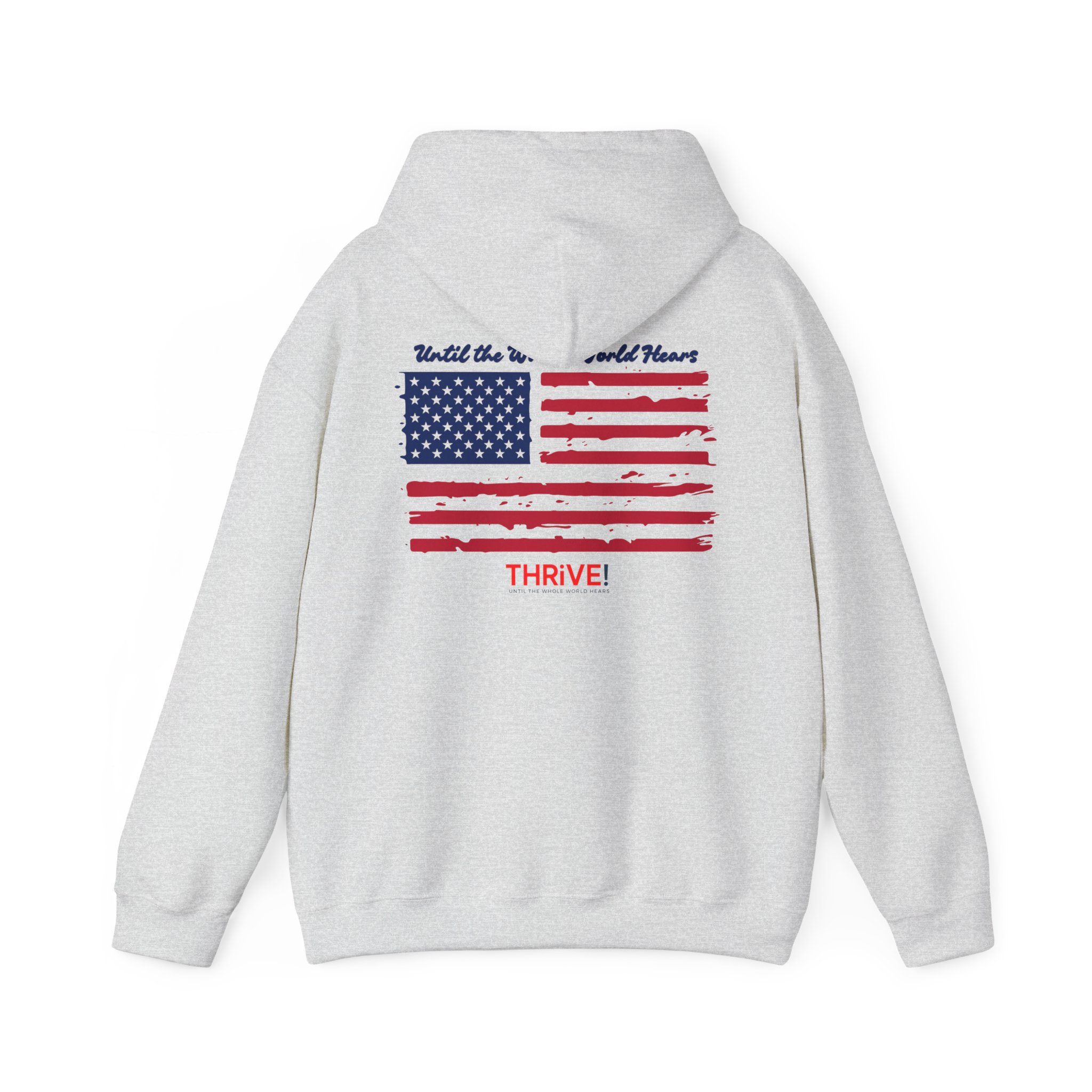 An American Awakening - THRIVE! Flag Hoodie – American Flag Pullover - Image 2