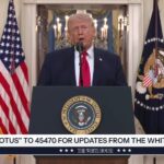 President Donald Trump delivers a national address on the Iran war, vowing continued military action while stating U.S. objectives are close to completion.