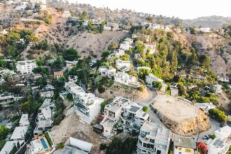 Aerial view of a Southern California residential neighborhood