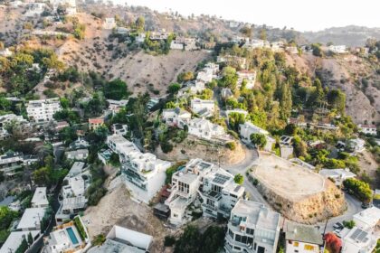 Aerial view of a Southern California residential neighborhood