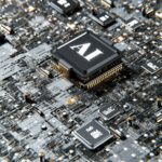 Artificial intelligence computer chip illustration