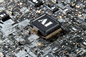 Artificial intelligence computer chip illustration