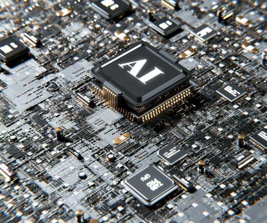 Artificial intelligence computer chip illustration