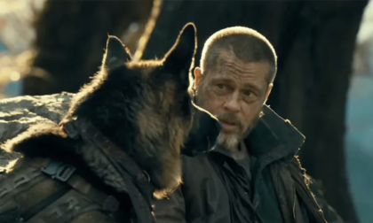 Brad Pitt and dog in Heart of the Beast