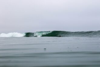 Breaking ocean waves along the Southern California coast