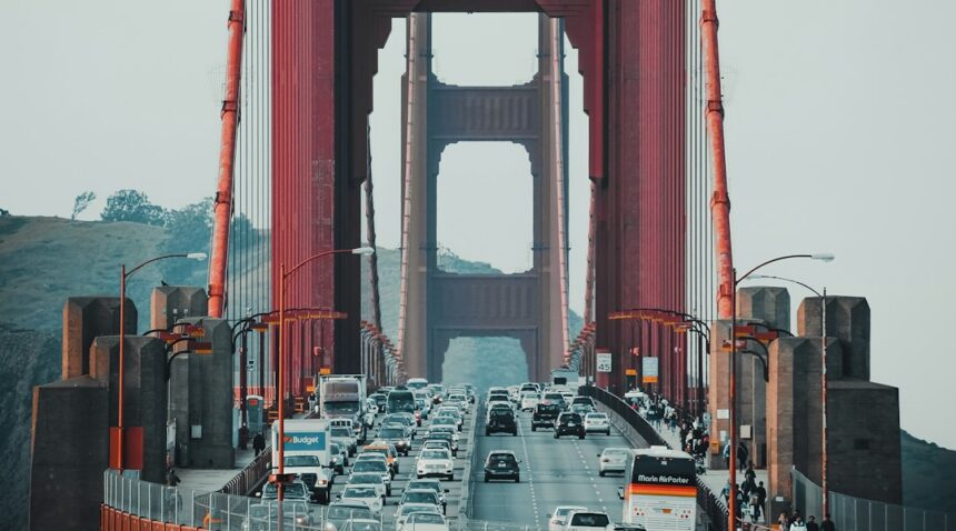 Cars traveling on a highway under new federal fuel economy standards