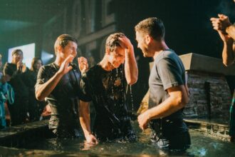 Church baptism illustrating upcoming Orange County baptism services at Harvest and Mariners