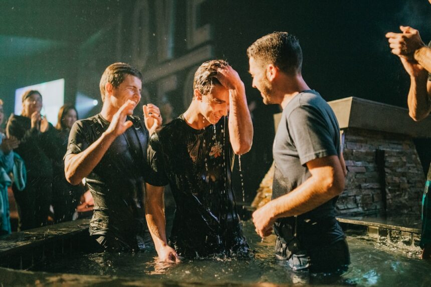 Church baptism illustrating upcoming Orange County baptism services at Harvest and Mariners