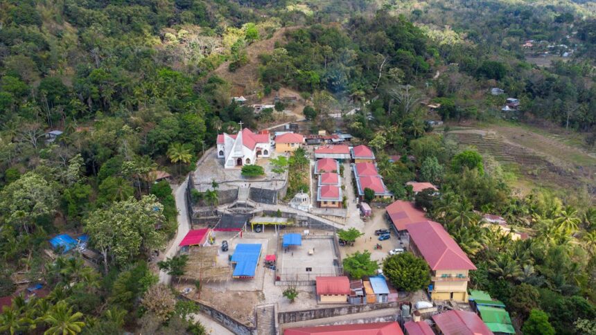 Church in a forested landscape, used as a representative image for Christians in Myanmar