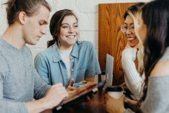 College-age students in conversation as a national survey examines campus free speech