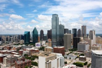 Dallas skyline, where the Republican National Committee held its 2026 midterm convention