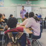 Elementary students learning together in a classroom