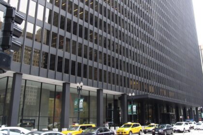 Entrance to the Dirksen United States Courthouse in Chicago.