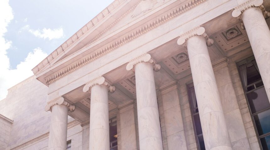 Federal government building illustrating an investigation into a reported FBI data breach