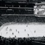 Ice hockey players in an arena, illustrative photo