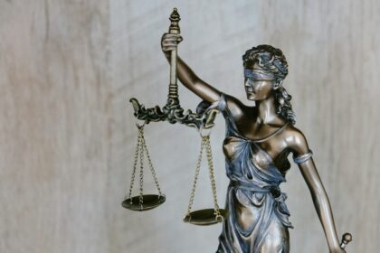Lady Justice representing North Dakota Supreme Court ruling