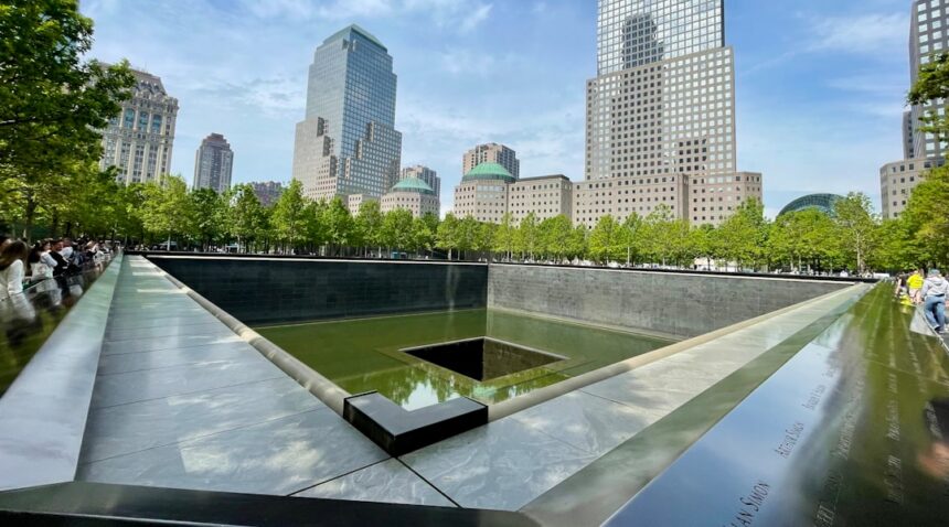 New York City skyline near the September 11 Memorial