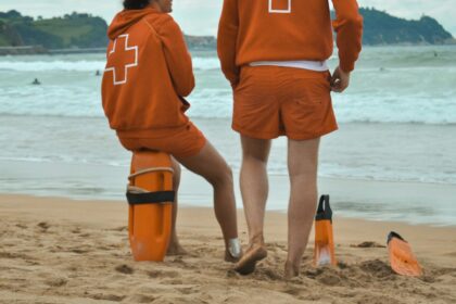 Ocean lifeguard on the beach