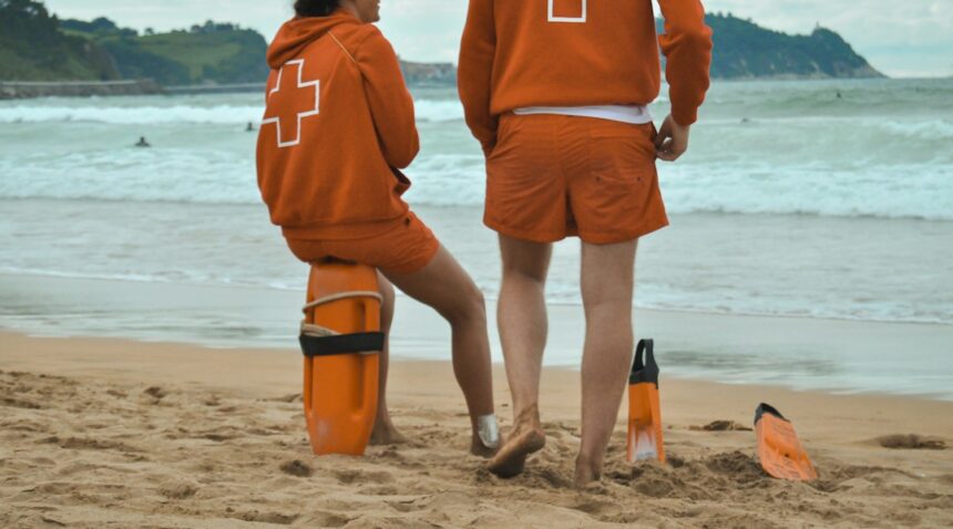 Ocean lifeguard on the beach