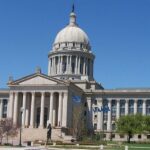 Oklahoma State Capitol building under a blue sky