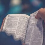 Open Bible being read during a church study
