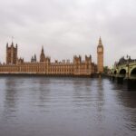 Palace of Westminster and Big Ben across the River Thames in London