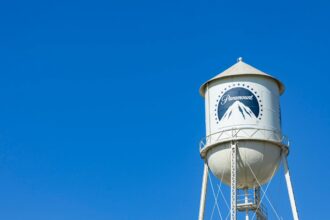 Paramount water tower at the studio lot in Hollywood, California