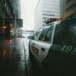 Police patrol vehicle on a city street