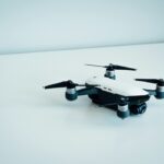 Quadcopter drone in flight