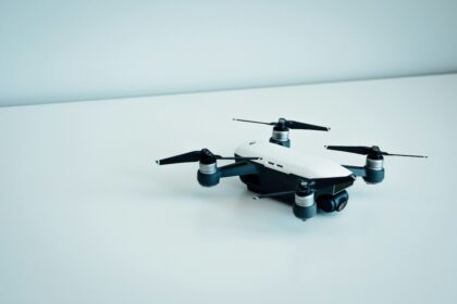 Quadcopter drone in flight
