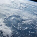 Satellite orbiting above Earth