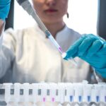 Scientist conducting genetics research in a laboratory
