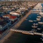 Small boat on the ocean off the Southern California coast