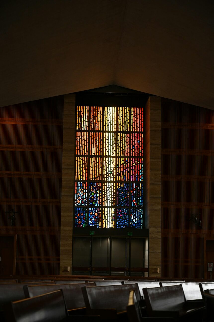 Stained glass inside a church