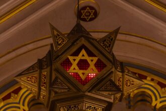 Star of David displayed inside a place of worship