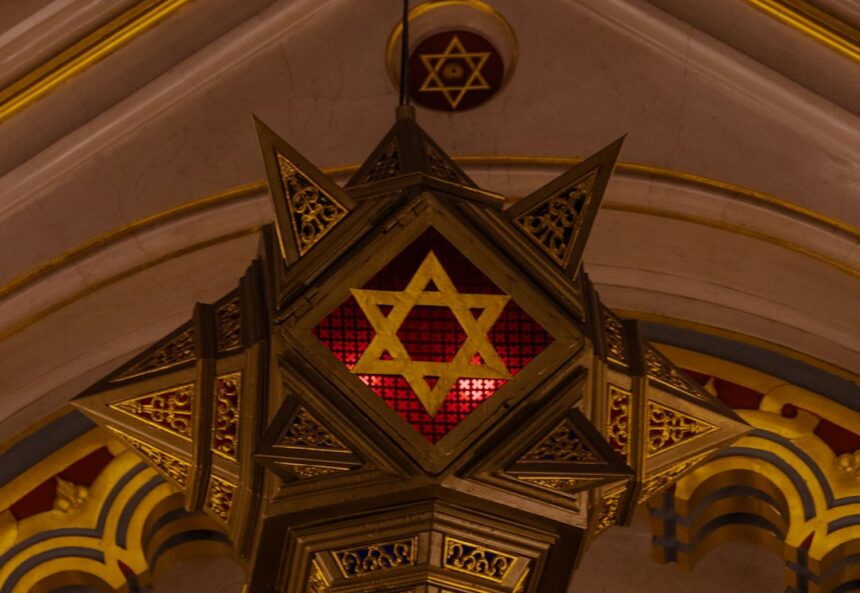 Star of David displayed inside a place of worship