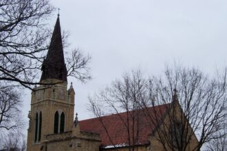 Stone Gothic Revival building now occupied by Cities Church in St. Paul, Minnesota.
