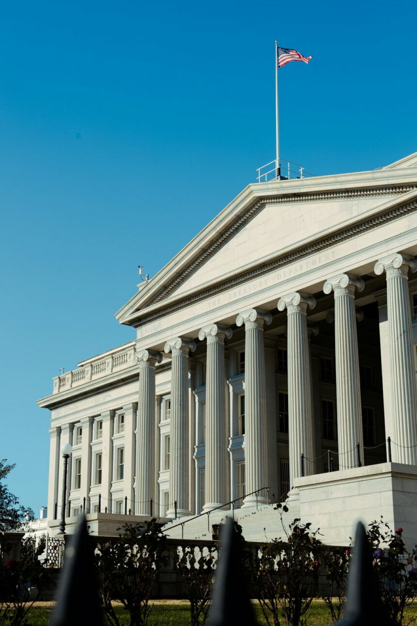 U.S. government building representing Treasury and financial markets