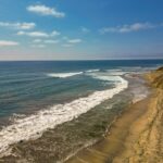 Waves breaking along the Southern California coast