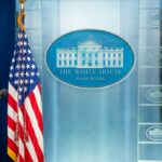 White House press briefing room representing television pool coverage dispute