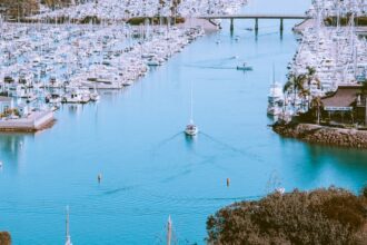 File photo of Dana Point Harbor; not a photograph of a posted warning
