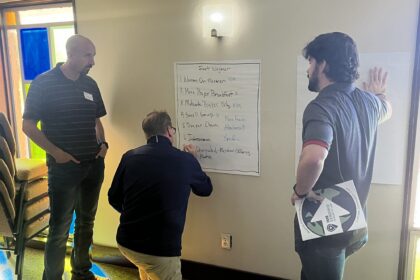 First Baptist Church Wagoner staff assess missionary support at the Sending Church Lab. IMB photo.