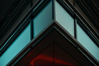 Illuminated Nike sign on a building