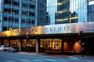 Medical facility exterior, illustrative stock photograph; not a Be Well campus