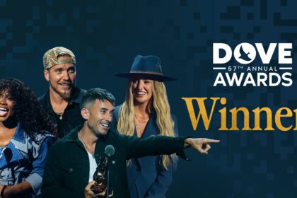Official Gospel Music Association graphic announcing the 57th annual Dove Awards winners.